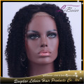Qingdao Factory Price Wholesale Side Part African Human Hair Wig Brazilian Human Hair Kinky Curly Lace Front Wig